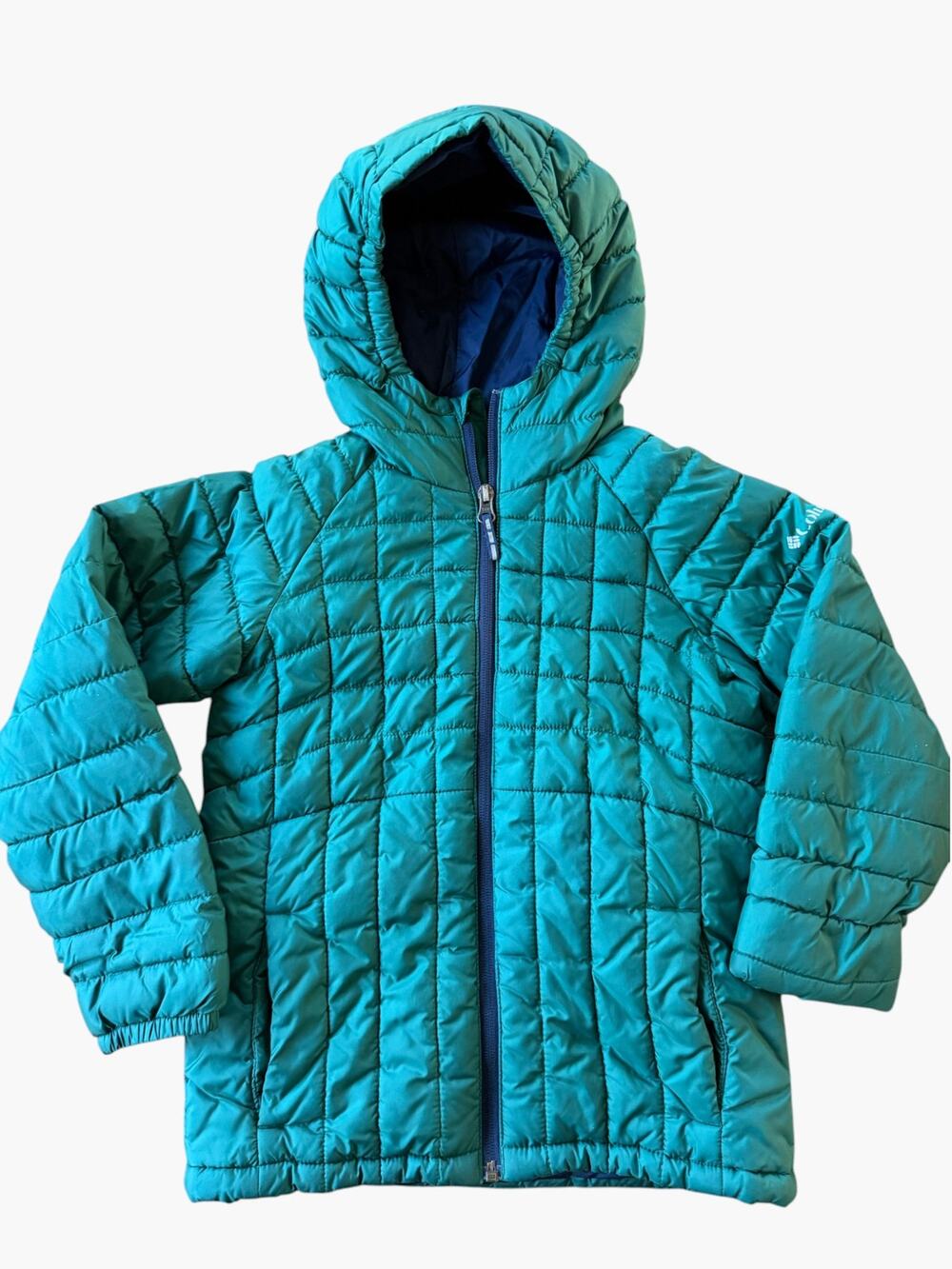 Columbia Quilted Hooded Puffer Jacket Kids Size 8 Green